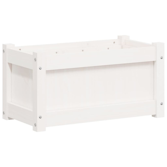 Jardiniere Grădină Lemn Masiv - 2 bucăți - Alb