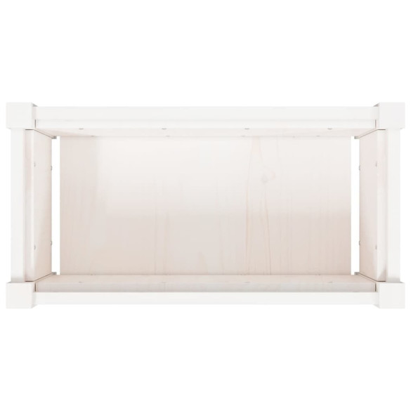 Jardiniere Grădină Lemn Masiv - 2 bucăți - Alb