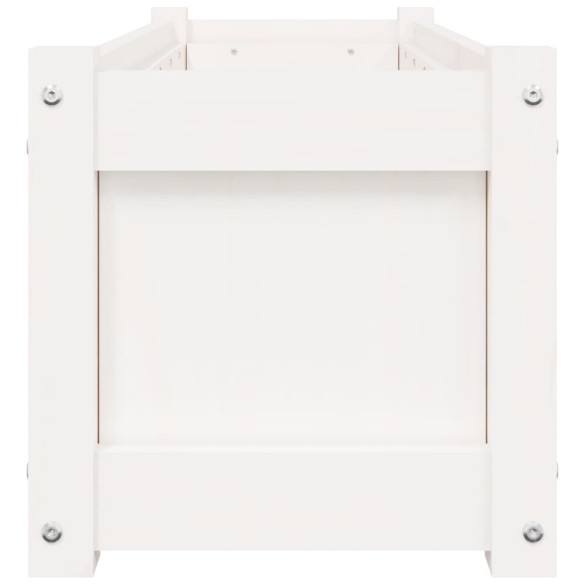 Jardiniere Grădină Lemn Masiv - 2 bucăți Alb - Livrare Gratuită