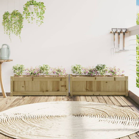 Jardiniere Gradina Lemn Pin | Set 2 Bucati | Livrare Gratuita