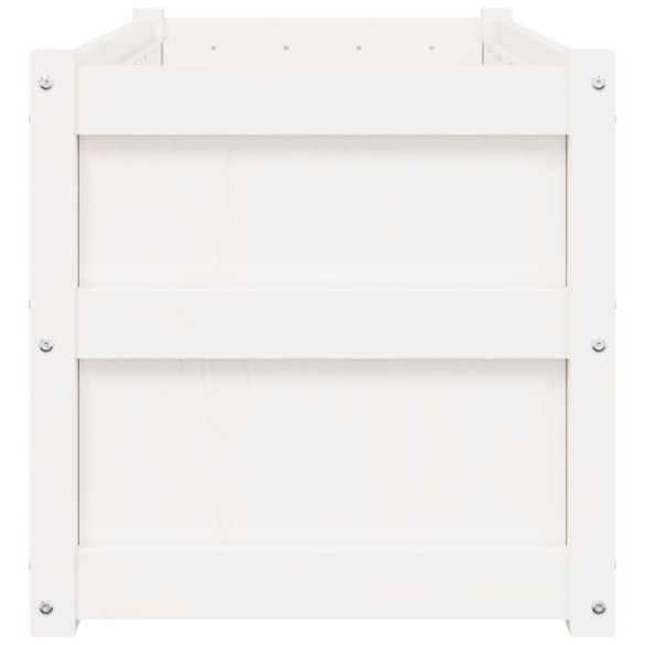 Jardinieră Grădină Albă - Lemn Masiv de Pin 90x50x50 cm