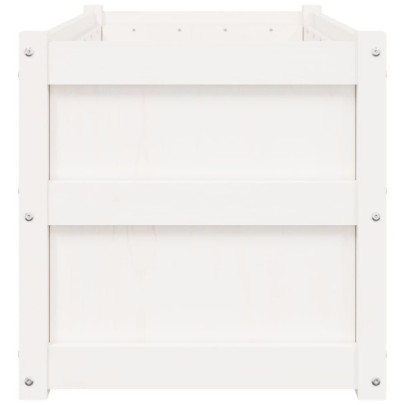 Jardiniere Grădină Lemn Masiv - 2 bucăți - Alb