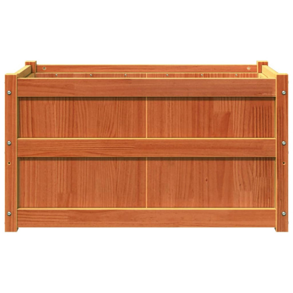 Jardiniere Grădină Lemn Masiv - 2 bucăți - Maro Ceruit