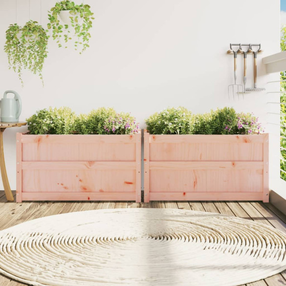 Jardiniere Grădină Lemn Masiv - Set 2 Bucăți - Livrare Gratuită