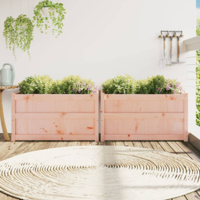 Jardiniere Grădină Lemn Masiv - Set 2 Bucăți - Livrare Gratuită