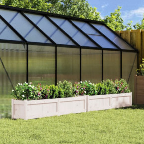 Jardiniere Grădină Lemn Masiv - 2 bucăți - Alb