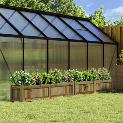 Jardiniere Gradina Lemn Pin - Set 2 Bucati - Livrare Gratuita