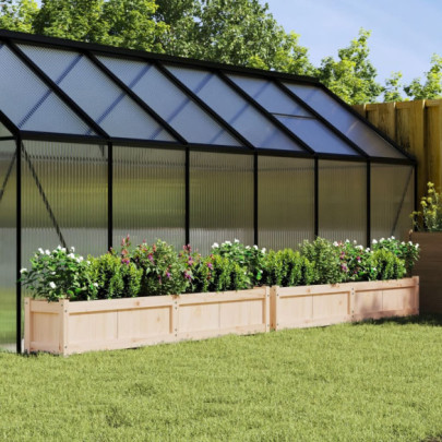 Jardiniere Grădină Lemn Masiv - 2 bucăți - Livrare Gratuită