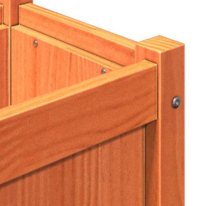 Jardiniere Grădină Lemn Masiv - 2 bucăți - Maro Ceruit