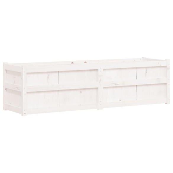 Jardinieră Grădină Albă Lemn Masiv de Pin 180x50x50 cm
