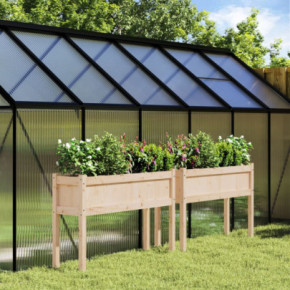 Jardiniere Grădină Lemn Masiv - 2 bucăți - Livrare Gratuită