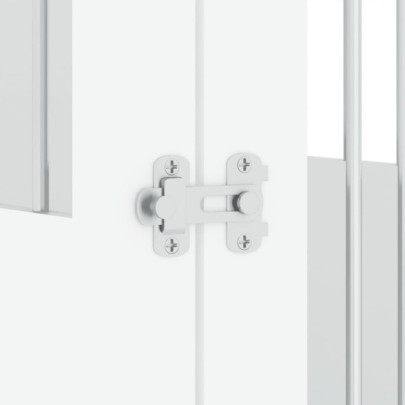 Ladă pentru Câini Albă - Cușcă și Masă 2 în 1