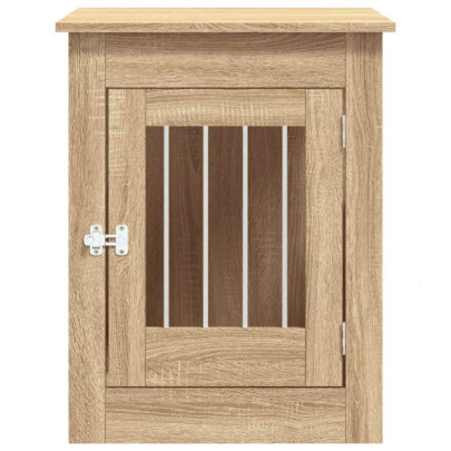 Ladă pentru Câini Stejar Sonoma - Cușcă și Masă de Capăt