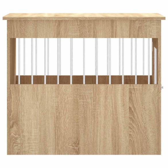 Ladă pentru Câini Stejar Sonoma - Cușcă și Masă de Capăt