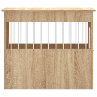 Ladă pentru Câini Stejar Sonoma - Cușcă și Masă de Capăt