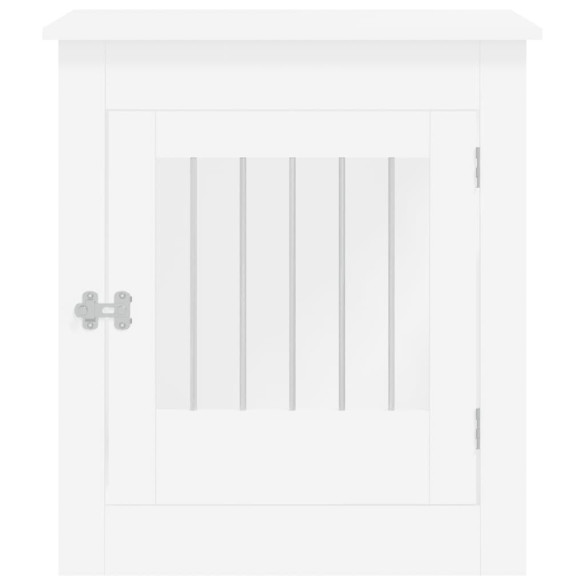 Cușcă Câini Albă 80x71cm - Masă Capăt - Lemn Rezistent