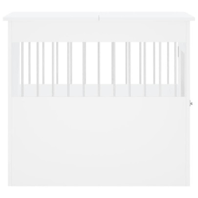 Cușcă Câini Albă 80x71cm - Masă Capăt - Lemn Rezistent