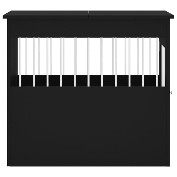 Cușcă Câini cu Masă Capăt - Negru - Lemn Compozit