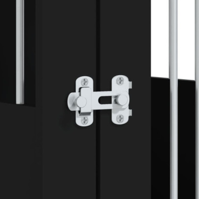 Cușcă Câini cu Masă Capăt - Negru - Lemn Compozit