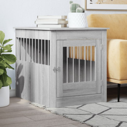Ladă pentru câini - gri sonoma - 64,5x80x71 cm - lemn compozit