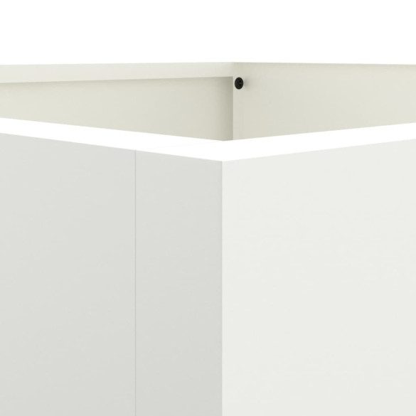 Jardinieră Albă din Oțel - 42x38x75 cm - Livrare Gratuită