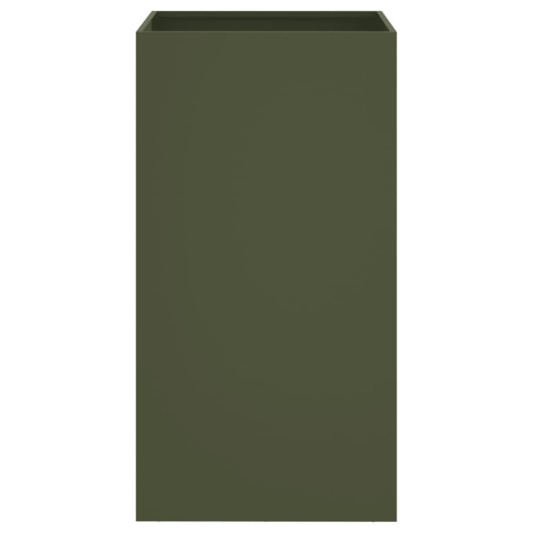 Jardinieră Verde Măsliniu din Oțel - 42x38x75 cm - Livrare Gratuită