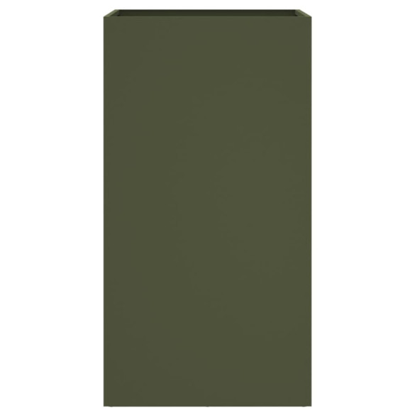 Jardinieră Verde Măsliniu din Oțel - 42x38x75 cm - Livrare Gratuită