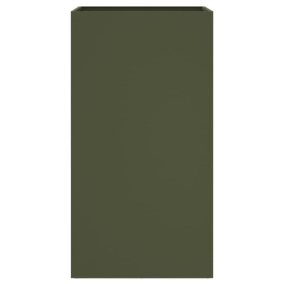 Jardinieră Verde Măsliniu din Oțel - 42x38x75 cm - Livrare Gratuită