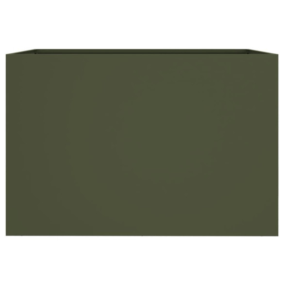 Jardinieră Verde Măsliniu din Oțel - 62x47x46 cm | Livrare Gratuită