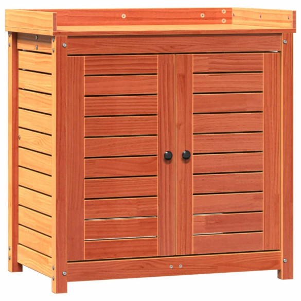 Masă de Plantare din Lemn Masiv de Pin cu Rafturi