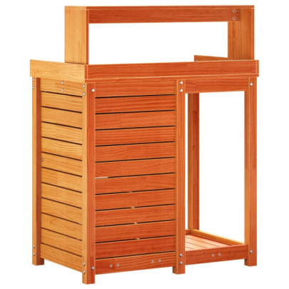 Masă Plantare cu Rafturi din Lemn Masiv de Pin - 109,5 cm