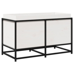 Jardinieră Grădină Albă - Lemn Masiv Pin 80x40x50 cm 2