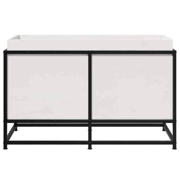 Jardinieră Grădină Albă - Lemn Masiv Pin 80x40x50 cm