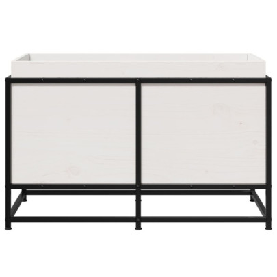 Jardinieră Grădină Albă - Lemn Masiv Pin 80x40x50 cm