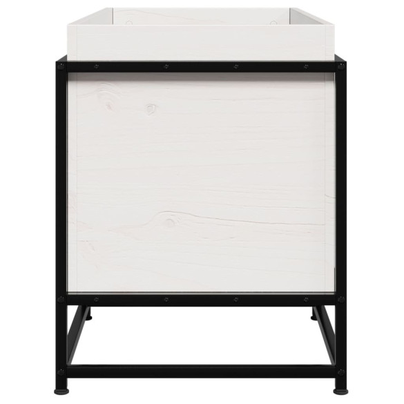 Jardinieră Grădină Albă - Lemn Masiv Pin 80x40x50 cm