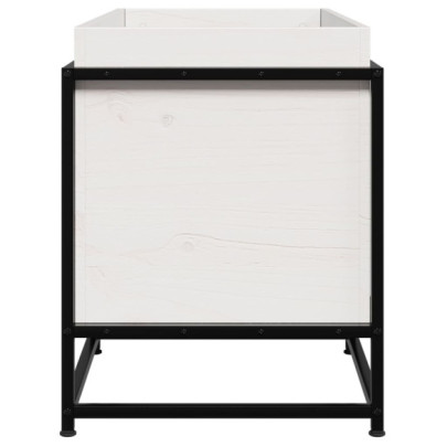 Jardinieră Grădină Albă - Lemn Masiv Pin 80x40x50 cm