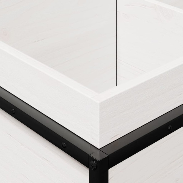 Jardinieră Grădină Albă - Lemn Masiv Pin 80x40x50 cm