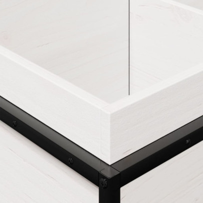 Jardinieră Grădină Albă - Lemn Masiv Pin 80x40x50 cm