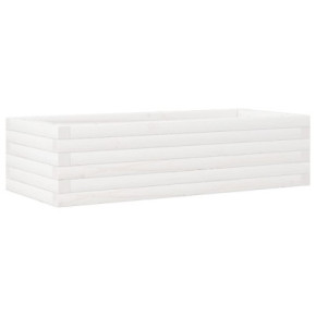 Jardinieră Grădină Albă Lemn Masiv de Pin - 90x40x23 cm 2