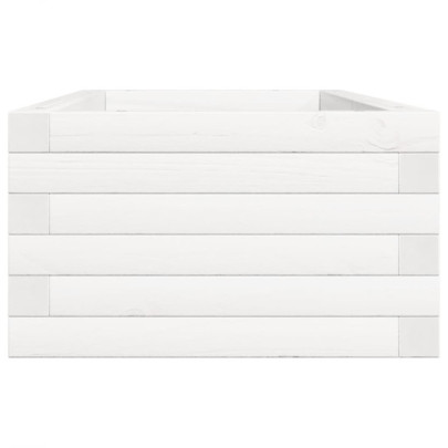 Jardinieră Grădină Albă Lemn Masiv de Pin - 90x40x23 cm