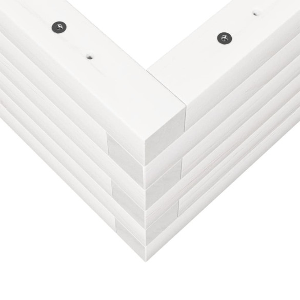 Jardinieră Grădină Albă Lemn Masiv de Pin - 90x40x23 cm