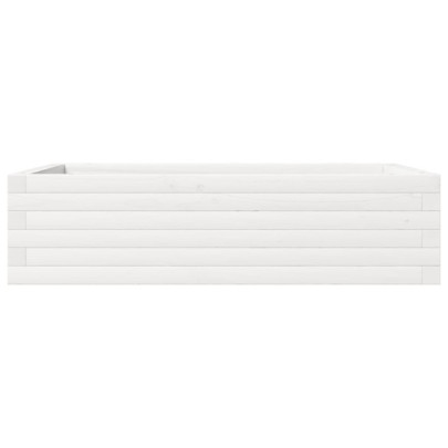 Jardinieră Grădină Albă - Lemn Masiv de Pin 90x60x23 cm