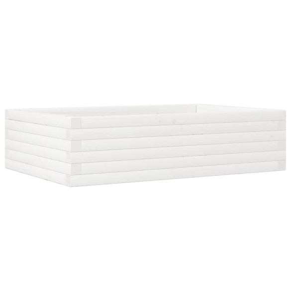 Jardinieră Grădină Albă - Lemn Masiv de Pin 90x60x23 cm
