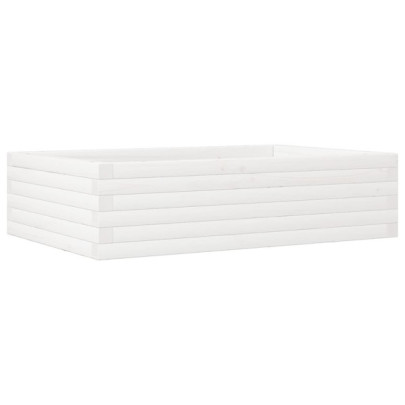 Jardinieră Grădină Albă - Lemn Masiv de Pin 90x60x23 cm
