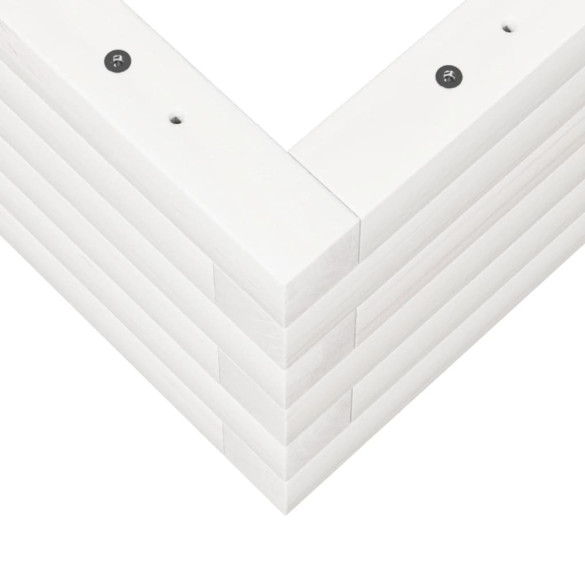 Jardinieră Grădină Albă - Lemn Masiv de Pin - 110x60x23 cm