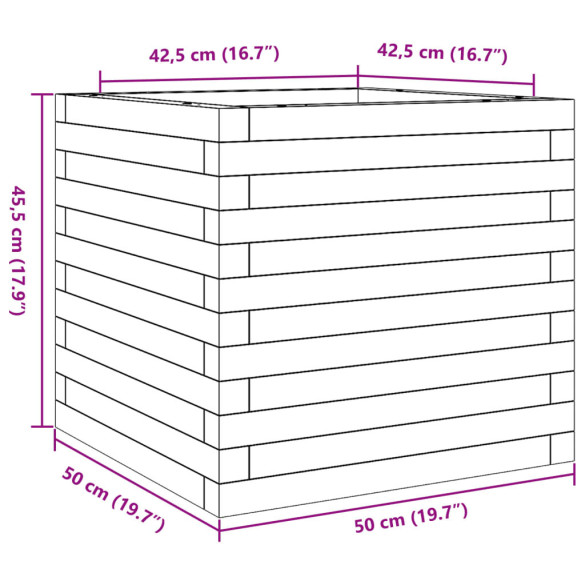 Jardinieră Lemn Pin 50x50x45,5 cm - Gratis Livrare