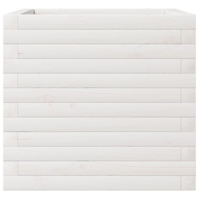 Jardinieră Grădină Albă Lemn Masiv Pin | Decor Plante