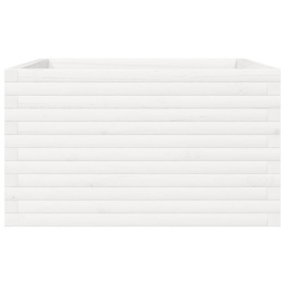 Jardinieră Grădină Albă - Lemn Masiv Pin 80x80x45,5 cm