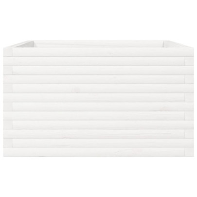 Jardinieră Grădină Albă - Lemn Masiv Pin 80x80x45,5 cm