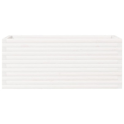 Jardinieră Grădină Albă - Lemn Masiv de Pin - 110x40x45,5 cm
